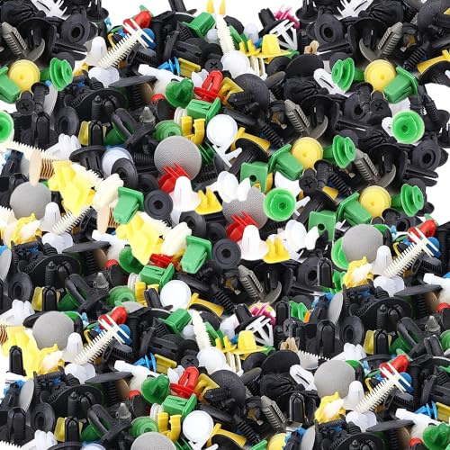 Rivetti in Plastica per Auto 1100Pcs Clip di Fissaggio Clip da Portiera Morsetti Paraurti, Plastica Vite per Interni Auto Pannello Paraurti Porta, Universal Auto Clip Nylon Rivetto (1100 pezzi)