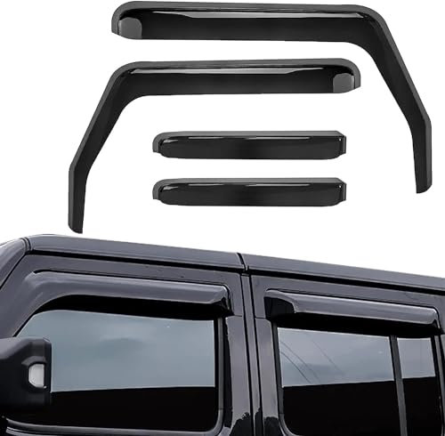 RAKTDA Deflettori d'Aria per Auto per Jeep Wrangler JK JKU 2007-2017 4 Porte, Adesivi Deflettore del Vento Finestrino Dell'Auto Deflettore Pioggia