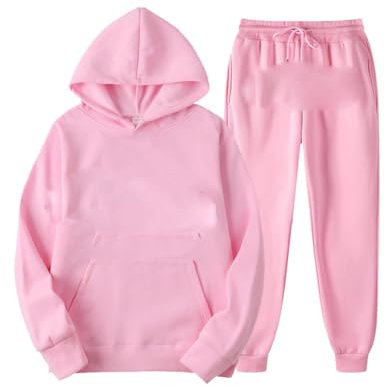 LIAOPUFUS Homme Survêtements Populaire Streetwear Sweat à Capuche et Pantalon Ensemble de Sport Automne Musique Costumes Unisex (010 rose a, M)