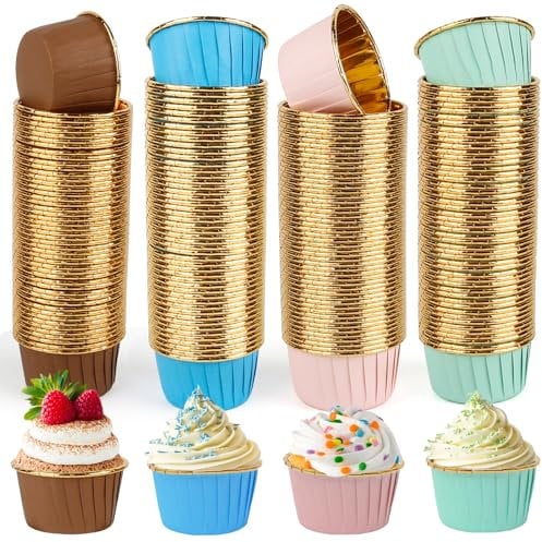 Teklemon Pirottini per Muffin e Cupcake - 200 Pezzi in Alluminio e Carta - Stampi per Pasticceria e Dolci - Ideali per Feste