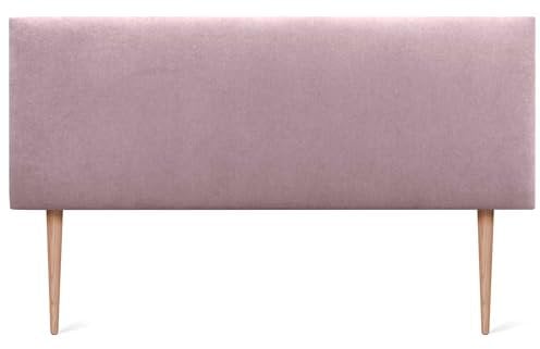 DHOME Testiera in Similpelle o TessutoAQUALINE liscia con gambe Testiera imbottita Testiera letto di lusso (135x105cm con Gambe (Letti 120/135/140), Tessuto Rosa)