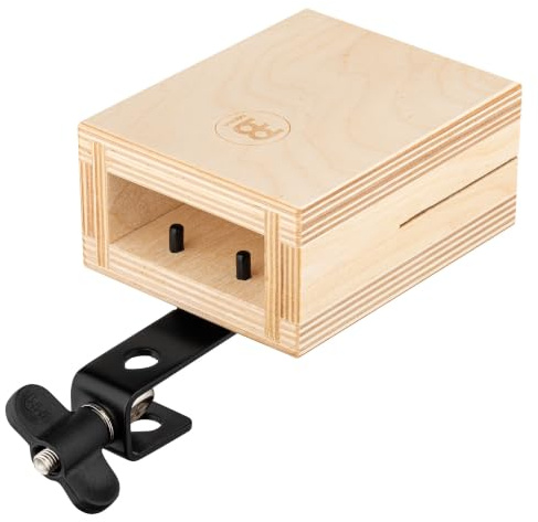 Meinl Percussion Wood Temple Block - Kleines Schlagzeugzubehör - Mit Halterung - Stimmung C6 - Baltische Birke, Natur (TMWB-S) | Wood Block, Stimmung C6, Inklusive Halterung, 12,5 x 10 x 6 cm, Baltische Birke