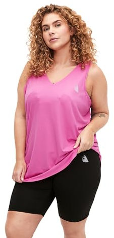 Zizzi Active by Damen Große Größen V-Ausschnitt Trainingsoberteil Größe Gr L Raspberry Rose