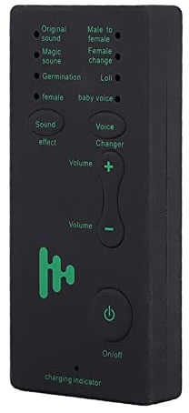 Leopacat Sprachwechsler, Live-Übertragung, Soundkarte, tragbarer Audiokarten-Modulator für Handy, PC, Computer, geeignet für, Online-Gesang, Chat, Änderung, 4 Effekte
