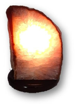 Achat Stein Licht | Edelstein Kristall Lampe | Echter Achat Stein | Naturstein beleuchtet (L-249)