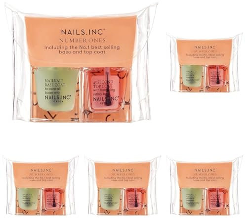 Nails Inc Nails.INC Number Ones Base and Top Coat Minis Duo 2x 5 ml (Pack of 5)