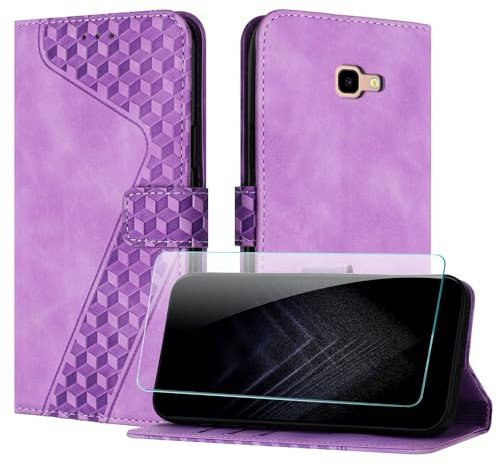 JayModCase Handyhülle für Samsung Galaxy A5 2017 / A520 mit Schutzfolie, Flip Wallet PU Leder Galaxy A520 hülle [Kartenfach] [Magnet] [Ständer] 360 Stoßfeste Schutzhülle - Lila