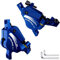 DYISLAND XT-7 Kabelbetätigte, extra leistungsstarke Hybrid-Hydraulik-Scheibenbremsen Bremssättel für MTB/Mountainbike (Blau-Bremsen)
