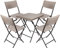 BRUBAKER Balkonset Toskana mit Tisch und 4 Stühlen - Wetterfest klappbar und platzsparend - Polyrattan Balkonmöbel Set - Sitzgruppe für Balkon Terrasse Garten - Bistroset Klappstühle Grau Braun