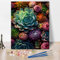 Sukkulenten Farbe nach Zahlen Sukkulenten Pflanze Farbe nach Zahlen für Erwachsene Pflanzen Hintergrund Farbe nach Zahlen Kit für Erwachsene Kunstwerk Malerei für Zuhause Wanddekoration 16x20 Zoll