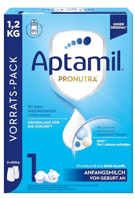 Aptamil Pronutra 1 – Anfangsmilch von Geburt an – Im praktischen 1,2 kg Vorratspack und ohne Palmöl
