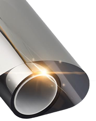 Fensterfolie Von Innen Durchsichtig Von Aussen Blickdicht, Sonnenschutzfolie UV-Schutz, Sonnenschutzfolie Fenster Innen UV-Schutz Reflektierende, Spiegelfolie Selbstklebend for Büros Und Wohnungen(40*