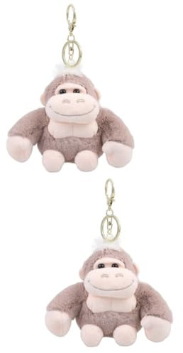 Toyvian 2St Orang-Utan-Schlüsselanhänger Kuscheltier Schlüsselanhänger plüsch schlüsselanhänger Rucksäcke Schlüsselanhänger schöner Plüsch-Schlüsselanhänger Schlüsselbund Plüsch-Anhänger