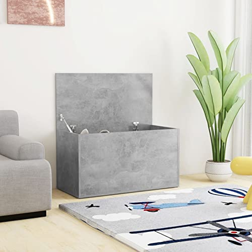 Homgoday Storage chest Plywood Concrete grey 84x42x46 cm