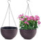 LOJAX Ensemble de 2 Pots de Fleurs Suspendus avec Chaîne en Acier Inoxydable, Pots de Fleurs Suspendus pour Intérieur et Extérieur