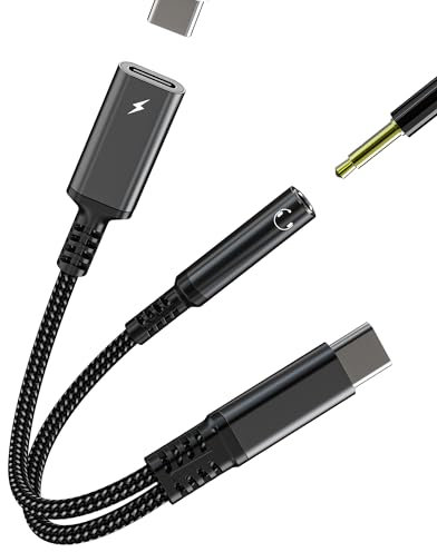 Aux Cavo USB C a 3.5mm Cuffie Adapter per Apple iPhone 15 per iPad compatibile per Samsung Audio Tipo Sdoppiatore Auricolari Microfono Ricarica Dongle Caricabatteria Headphone Accessori tp-DZBZB