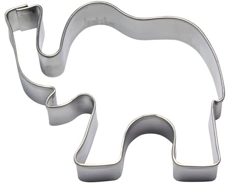 BekkiB - Ausstecher Elefant - ca. 5,3 x 4,3 cm - Spülmaschinengeeignete Elefanten-Ausstechform aus Edelstahl - Zum Backen von Plätzchen - 7740