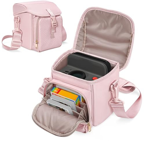 Prokva Camera Sling Bag Compatible with Polaroid Now 2nd Generation I-Type, Now+ 2nd Gen I-Type, Now, Now+, OneStep+, OneStep 2 VF Instant Camera, Camera Crossbody Bag with Adjustable Strap, Pink
