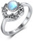 HUKKUN Pilz Ring Silber 925 Pilz Mond Ring Pilz Mondstein Hexen Schmuck Damen