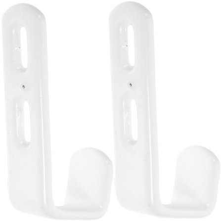 DOITOOL 2pcs White 25mm Bunk Bed Ladder Hooks Heavy Duty j Hooks for Loft Bed and Dormitory Stair Hardware Brackets for Ladder Replacement