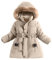 Mädchen Wintermantel Daunenjacke Warm Puffer Mantel mit Kapuze & Gürtel Steppjacke Kinder Kuscheljacke mit Reißverschluss & Knöpfe Verdickte Girl Coat Parka Winterjacke Sale Angebote Khaki 9 Jahre