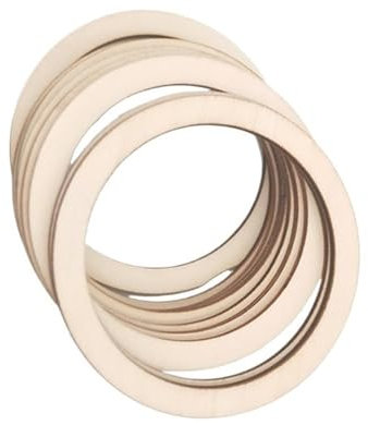YXYFA Lot de 10 Ronds de Serviette en Bois Naturel, Anneaux en Bois de 2,95 Pouces for l'artisanat, Cercle d'anneau en Bois Plat Non Fini Naturel for l'artisanat de Bricolage