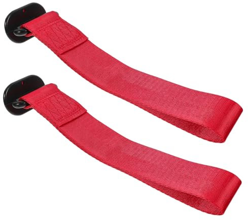 JECOMPRIS 2 Stück Dekorative Abschlepphakenring Dekoration Aus Robustem Abs Und Nylon 26x6,5cm Kompatibel Mit Meisten Pkw Anhängerkupplungen Rote Autozubehör Abschlepphaken Für Fahrzeugstoßstange