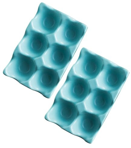 OSALADI 2piezas Hueveras De Cerámica Soporte Huevos Rejillas Almacenamiento Huevos Antideslizante