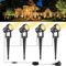 NATPOW Focos Led Exterior, Luz LED Focos Jardin con Estaca, Blanco Cálido 3000K luces de paisaje, IP65, Decorativa para Césped Camino Patio Pared (4 en 1)
