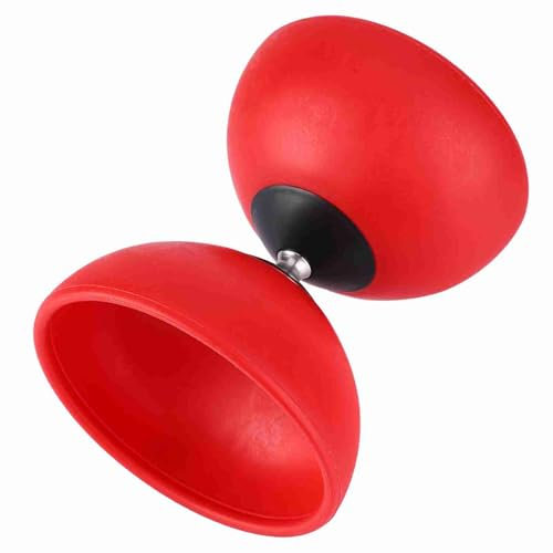 Kit de diabolo chinois Yoyo triple roulement avec bâtons de diablolo colorés (rouge)