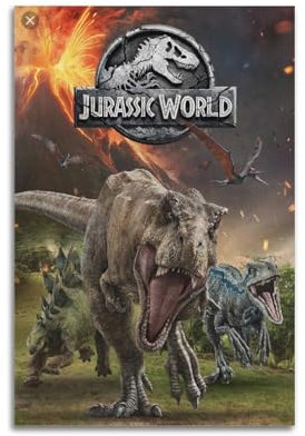 AKRHARWB Jurassic World Poster, Wandkunst, Vintage, elegantes Poster, dekoratives Gemälde für Wohnzimmer, Schlafzimmer, ästhetisches Poster, 30 x 45 cm, ungerahmter Stil