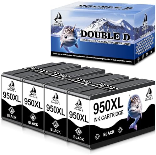 DOUBLE D 950XL Schwarz für HP 950XL Ersatz für HP Officejet Pro 8600 Druckerpatronen kompatibel mit HP Officejet Pro 8610 8615 8620 8100 8625 8630 8640 8660 251dw 276dw Pack
