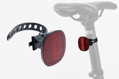Generisch Fahrrad Rückstrahler Rot StVZO-zugelassen – Reflektor mit Halterung für Sattelstütze Ø 22,2–31,8 mm – Hohe Sichtbarkeit & Einfache Montage – Universal für MTB, City- & E-Bikes