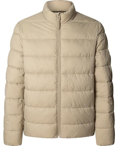 Pepe Jeans Men's Puffer Jacket, Brown (Stone Beige), L