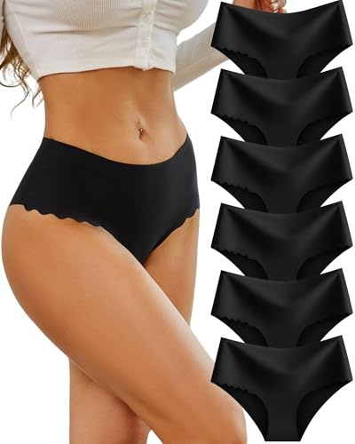 Sth Big Sömlösa trosor dam osynlig hög midja underkläder damunderkläder hipster bikini trosor set med 6 st