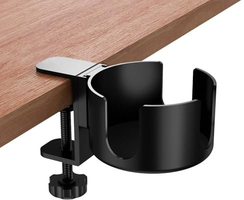 CAAGGMM Porte-gobelet de bureau, 1 pièce, en alliage d'aluminium, réglable, pour boissons, tasse à café (noir)