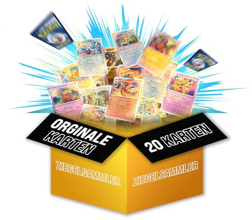 20 Pokemon Karten Reverse Holo Glitzer Deutsch, Holographische Reverse aus aktuellen Sets, Original Pokemon Karten für Sammler, Fans, Zufällig Sortiert.
