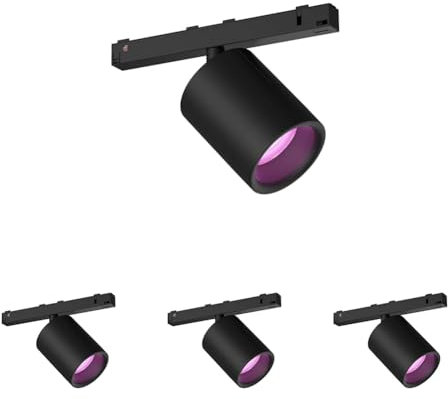 Philips Hue White & Color Amb. Perifo Erweiterungsspot, dimmbar, 16 Mio. Farben, steuerbar via App, kompatibel mit Amazon Alexa, Apple HomeKit & Google Assistant, schwarz (Packung mit 4)
