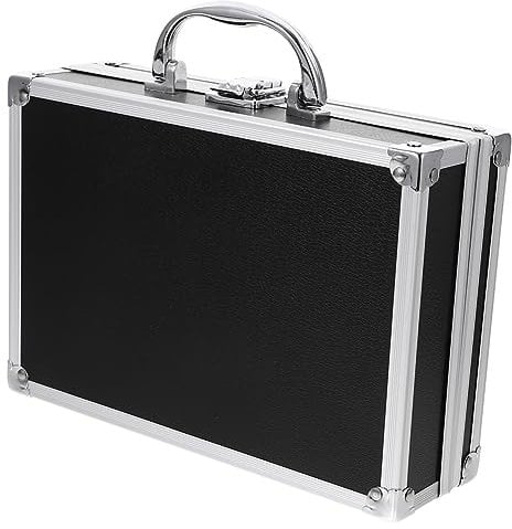LALADEFIEE Aluminum Carrying Case Hard Briefcases for Men Locking Case Metal Brief Man