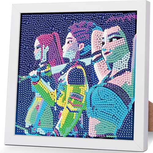 5D Diamond Painting Anime 20x20 cm mit Holzrahmen - Full Drill Diamant Malerei für Erwachsene, Kinder, Anfänger - DIY Basteln mit Cartoon Motiven, Geschenk für Jungen Mädchen ab 5-10 Jahre als Deko