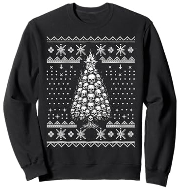 Gothic Skulls Christmas Tree Dark Ugly Christmas XMAS Sweatshirt