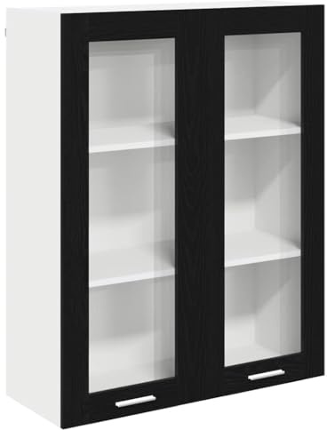 vidaXL Hängeschrank mit Speicher Schwarz Eichen-Optik 80 x 31 x 100 cm, Großzügiger Stauraum, Moderne Küchenschränke, robust, rechteckiges Design, clevere Innenorganisation