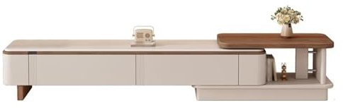 BiaBuiMM Mueble de TV Extensible Grande, Mesa de TV para Salon con Cajones, Soporte de TV para Apartamentos Salones y Salas de Estar