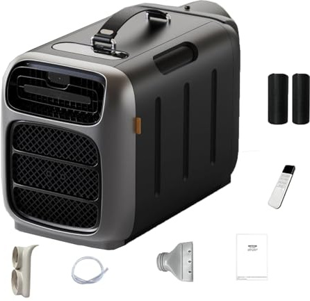 Tragbare Klimaanlage für Camping, schnelles Kühlen und Heizen, 3 Windgeschwindigkeiten, geringer Stromverbrauch, ideal für Zelt- und Camper-Einsatz