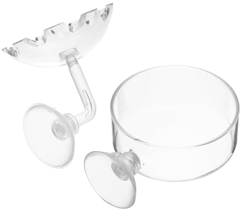 Artibetter Mangeoire à Crevettes pour Nourriture Crevette Lot de 2 Gamelles en Verre Résistantes et Faciles à Ranger pour Aquarium