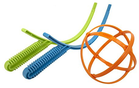 Schildkröt® Ogo Sport Jabbit Set, 2 Jabbit Schleudern aus grünen und blauen robusten Kunststoff, 1 Kunststoffball, 970101