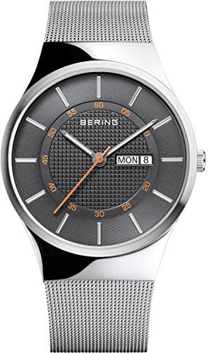Bering Herren Quarz Uhr | Armbanduhr 39 mm Edelstahlgehäuse und Zifferblatt | Milanaisearmband | Saphierglas | 3 ATM | 12939