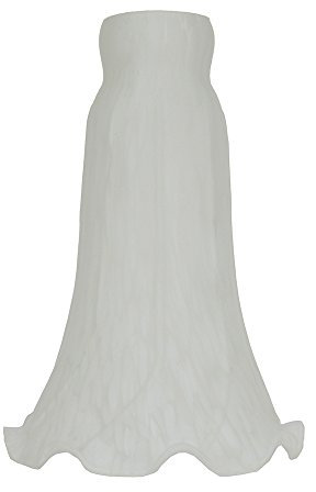 Tiffany Style Pond Lily Tulip Flower Glass Replacement Lamp Shade Glass 4.5 Wide X 6 Tall X 1.5 Fitter for Pond Lilly Globe Bulb Lamps (White, 1.5 Fitter X 4.5 Wide X 6 Tall)