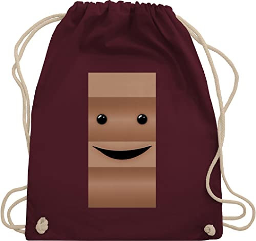Turnbeutel Rucksack - Karneval Fasching - Taschen - Partner Kostüm Milch und Schokolade Er I Partnerkostüm Milk & Chocolate I Schoki Schokoladenriegel I Riegel Milky für Ihn - Unisize - Bordeauxrot