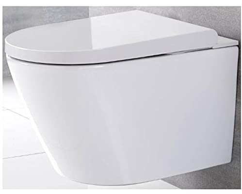 Milano Luxus Modern White Ceramic Wall Hung Japanese Bidet Toilet WC and Soft Close Seat